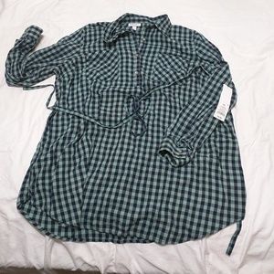 XXL Liz Lange Maternity plaid tunic/dress